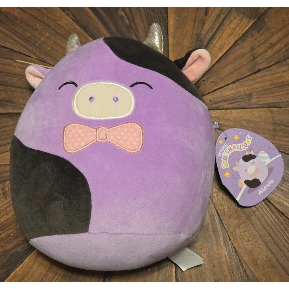 Squishmallows Alexie Plush Toy 8-inch Purple Cow Excellent NWT